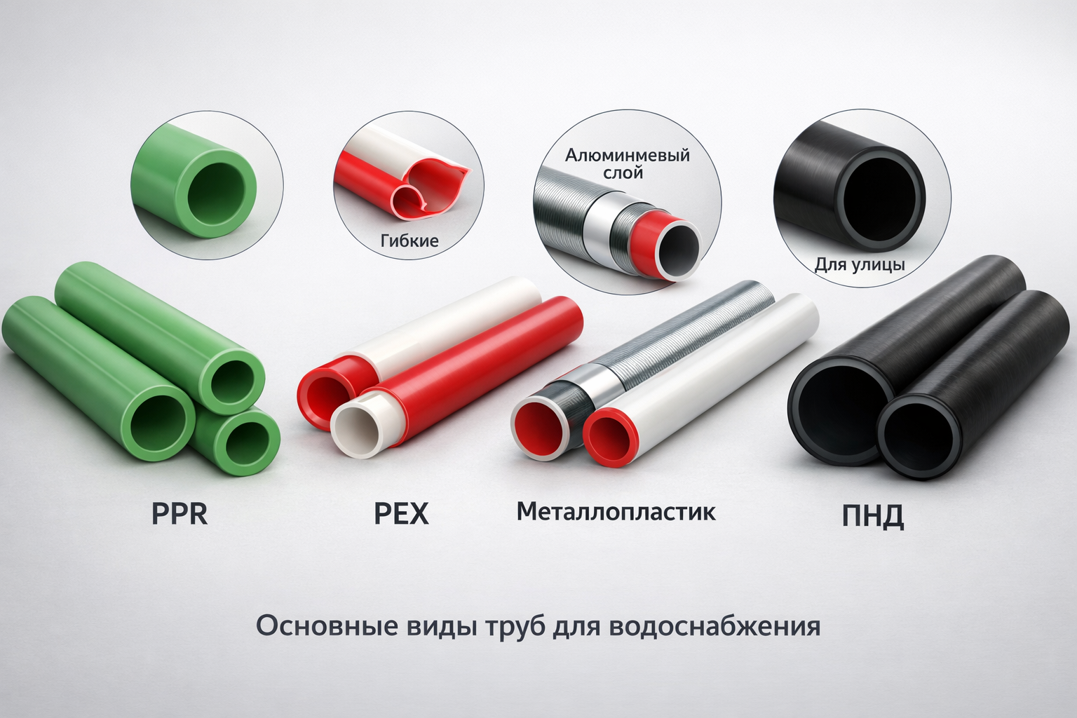 Сравнение труб для водоснабжения: PPR, PEX, металлопластик и ПНД